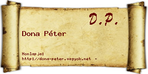 Dona Péter névjegykártya